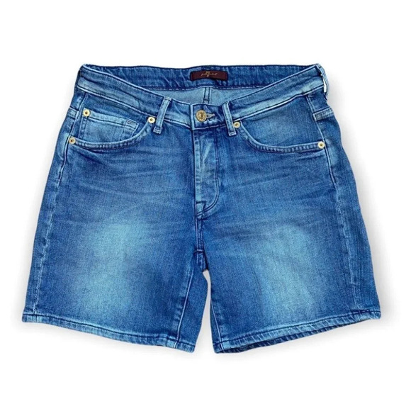 7 For All Mankind Blue Jean Shorts Size 25 - Picture 1 of 8